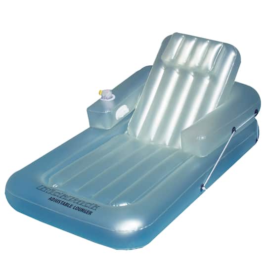 74&#x22; Inflatable Light Blue Water Sports Kickback Adjustable Lounger Raft
